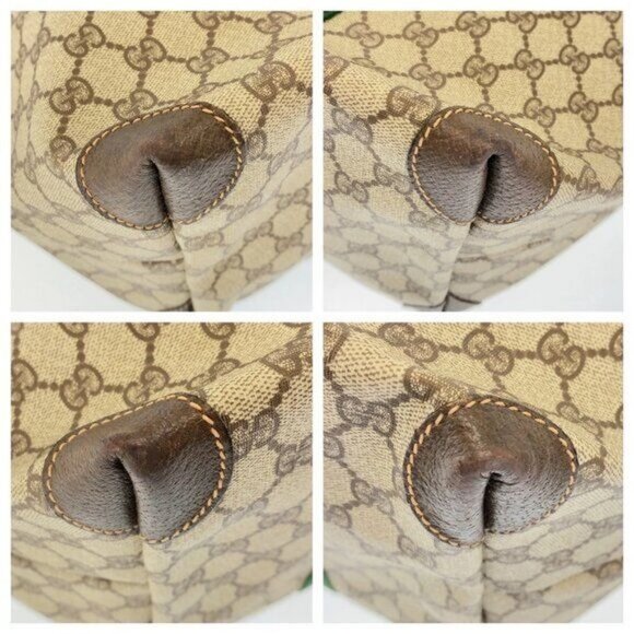 Authentic Gucci XL Travel Tote Supreme Web Canvas Boston Bag Duffle Sherry Purse - Picture 10 of 12